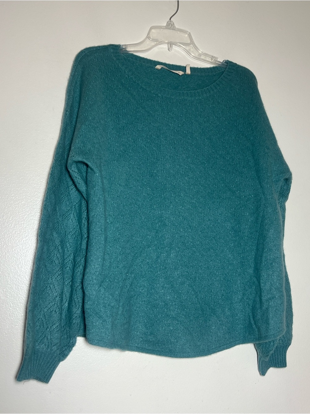 Soft Surroundings Cashmere Turquoise Knit Pullover Sweater Medium